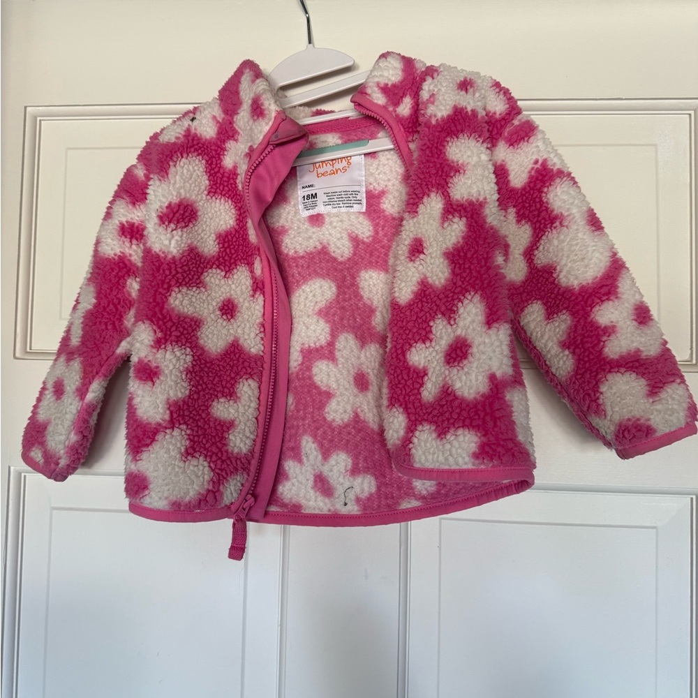 Jumping Beans Pink and White Floral Kids Jacket